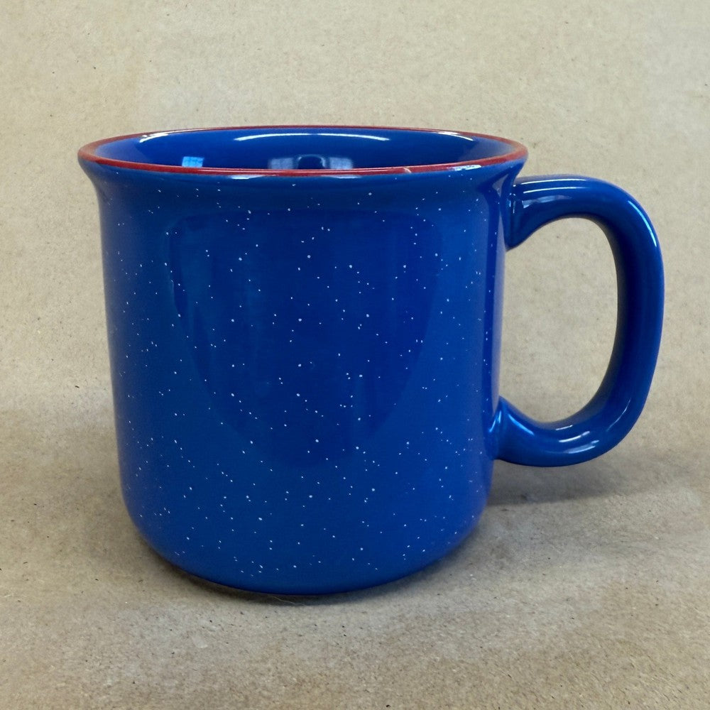 Life Is Good Blue Speckled Mug